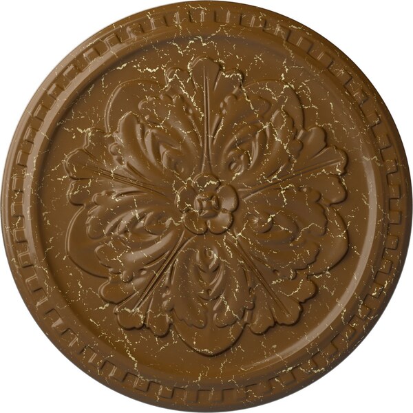 Ekena Millwork Emeryville Ceiling Medallion, Hand-Painted Smokey Topaz Crackle, 16 7/8"OD x 5/8"P CM16ERSTC - main